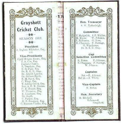Grayshott Cricket Club 1918