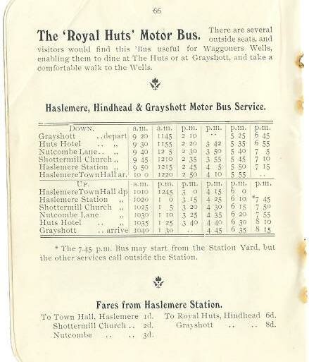 Bus timetable circa 1910