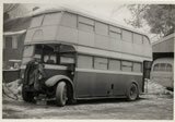 Sidney Jefferys ?Grayshott Coaches? yard Headley Road during the severe winter of 1962/3. The ?bus ,a Leyland, had started its working life with Ribble Motor Services at Preston in 1940