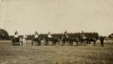 Horse drawn delivery carts of Mitchell, butcher, Headley Road, c.1910